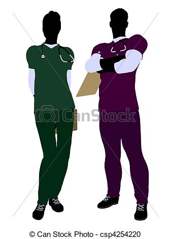 Female And Male Doctor    Csp4254220   Search Clipart Illustration