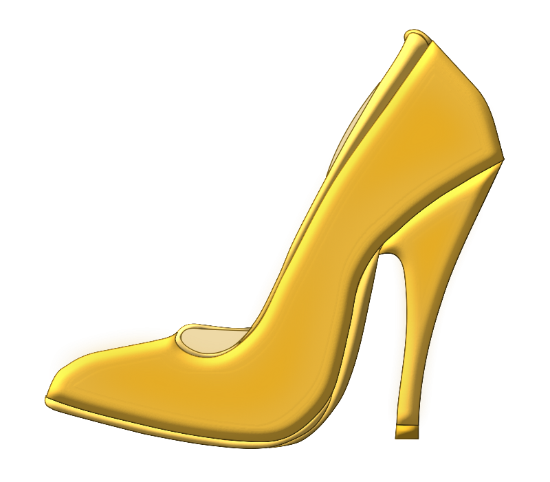 Free Golden High Heel Shoe Clip Art