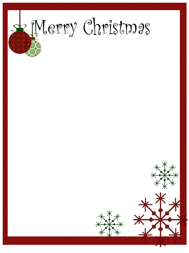 Free Printable Christmas Stationary Borders