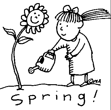Girl And Spring Flower   Seasons   Holidays   Clip Art Gallery