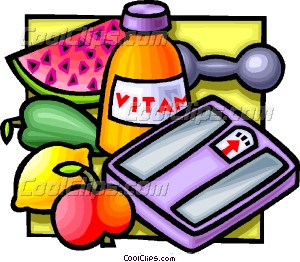Health Foods And Vitamins Vector Clip Art