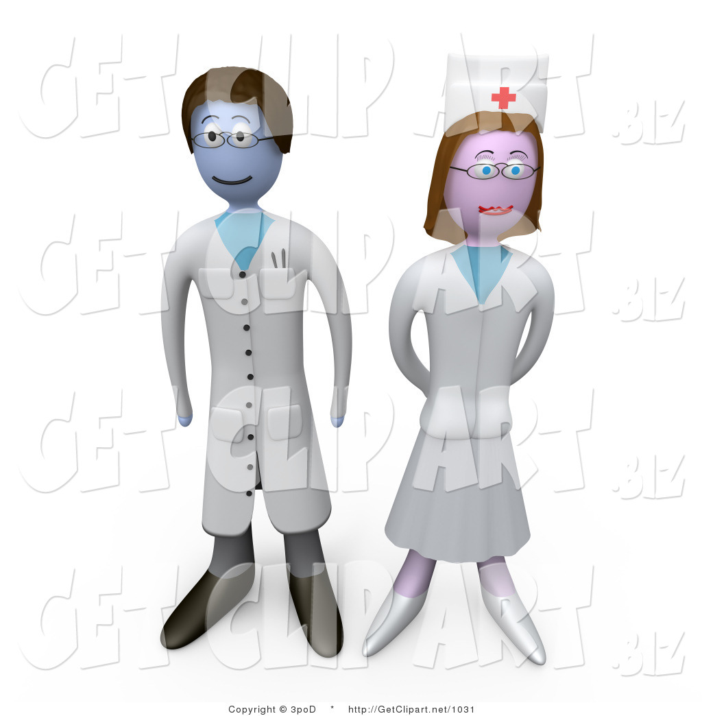 Male And Female Nurse Clipart 3d Clip Art Of A Proud Female