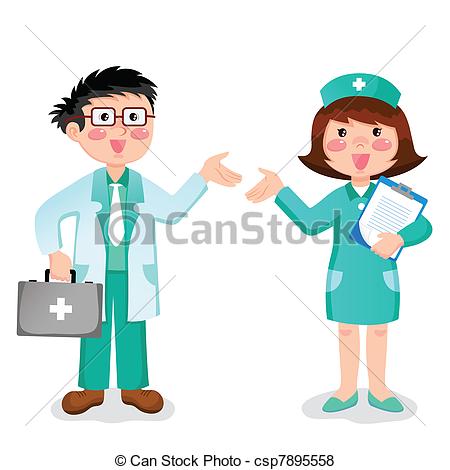 Male And Female Nurses Clip Art Male Nurse Vector Clipart And