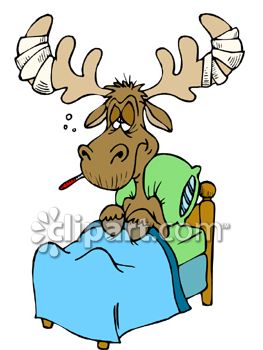 Moose Sick In Bed Clipart Royalty Free Clipart Image