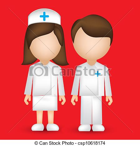 Of Male And Female Nurse   Illustration Of A Male And Female