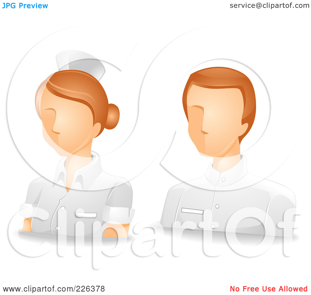 Rf  Clipart Illustration Of A Digital Collage Of Male And Female Nurse