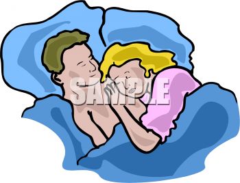 Royalty Free Clip Art Image  Couple Snuggling In Bed After Lovemaking