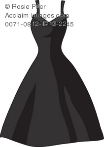 Royalty Free Clipart Illustration Of A Black Party Dress   Acclaim