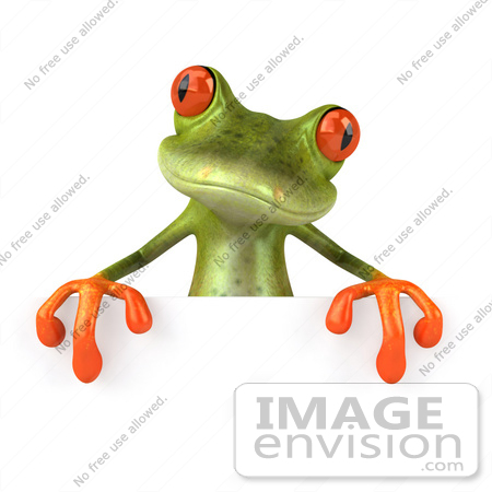 Royalty Free Clipart Picture Of A Cute 3d Red Eyed Tree Frog Standing
