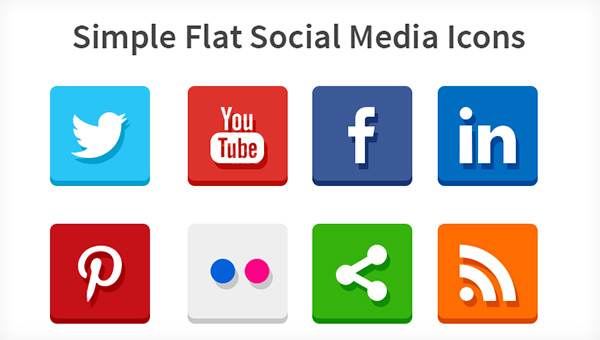 Simple Flat Social Media Icons  Psd   Png    Graphicsfuel