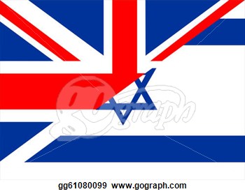     Size Half United Kingdom Half Israel Flag  Clipart Drawing Gg61080099