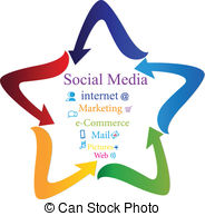 Social Media With Arrows Star Shape Stock Illustrations