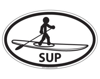 Stand Up Paddleboarder Oval Decal   Paddleboard Vinyl Sticker
