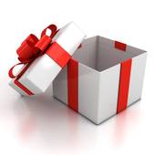 Stock Illustration Of Open Gift Box Over White Background K9433688