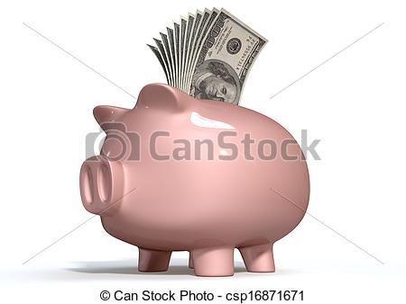 Stock Illustrations Of Piggy Bank Saving American Dollars   A Pink