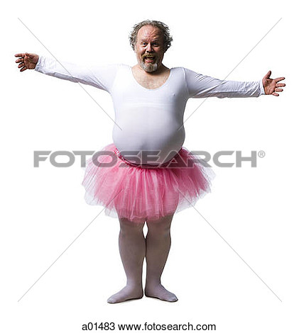 Stock Photo   Overweight Man In Ballerina Tutu Smiling  Fotosearch