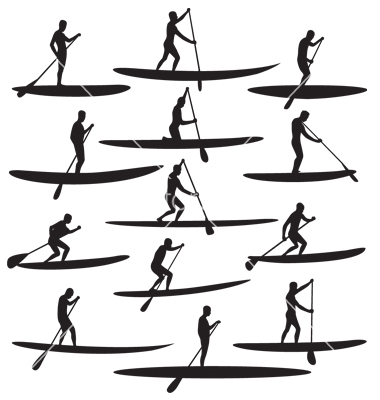 Sup Stand Up Paddle Boarding Vector Art   Download Surfer Vectors