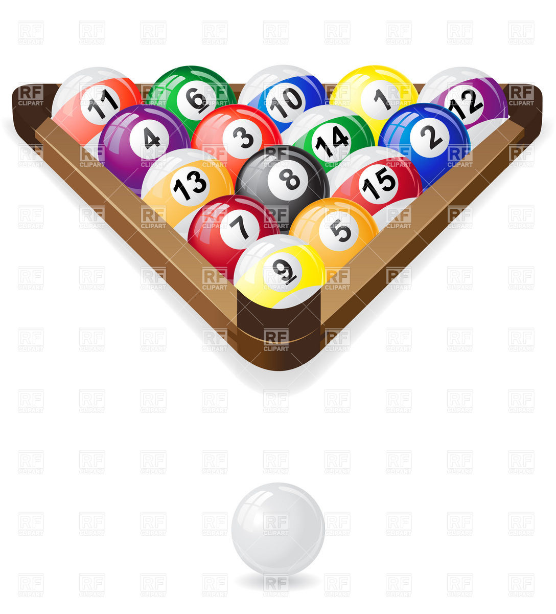 Three Cornered Snooker Rack Setup With Balls 19146 Objects Download