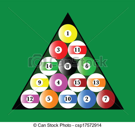 Vector Clip Art Of Pool Ball Rack   A Pool Rack With The Balls In The