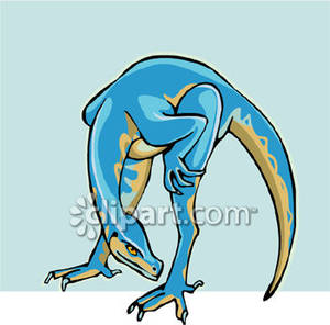 Velociraptor Sniffing The Ground   Royalty Free Clipart Picture