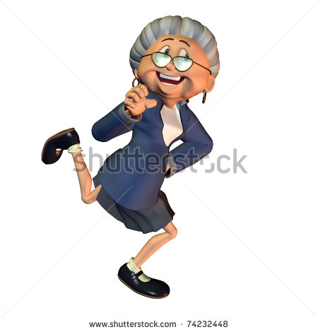 3d Rendering Of A Dancing Grandmother As An Illustration In The Comic