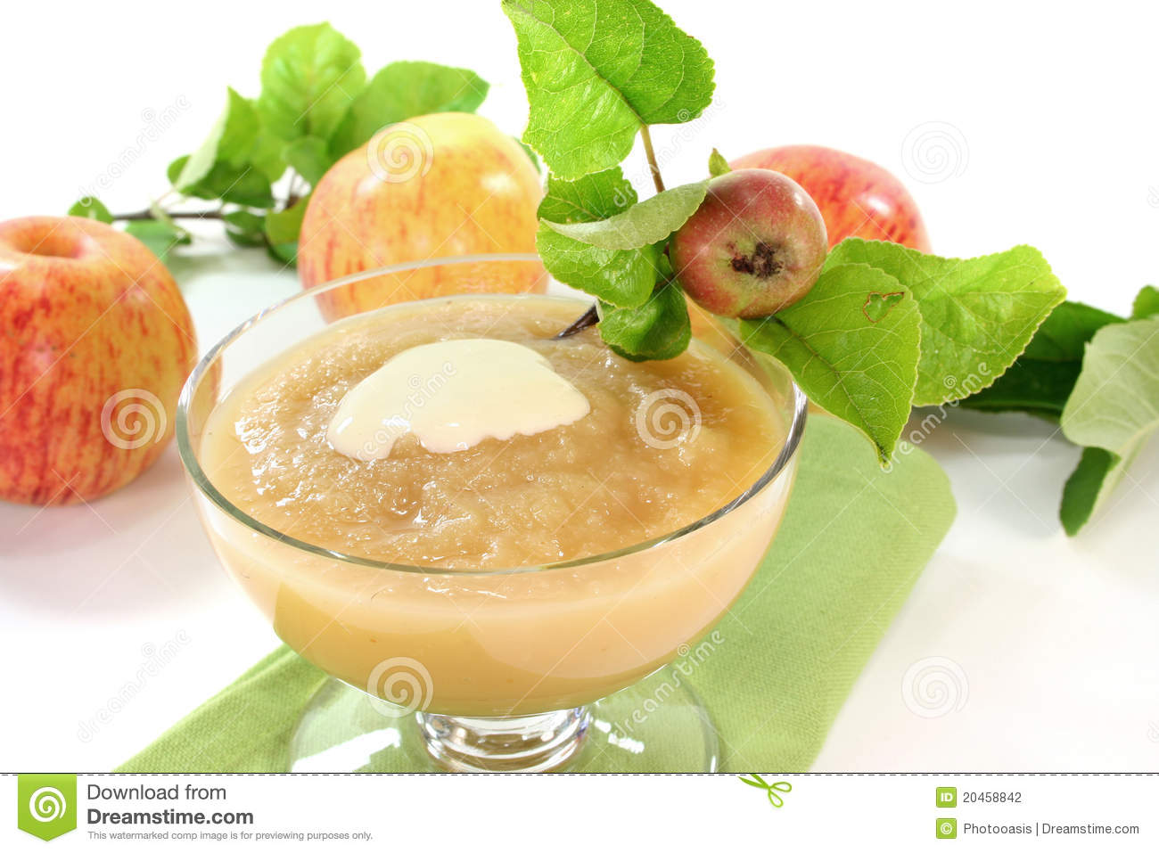 Apple Sauce With Vanilla Sauce Stock Photography   Image  20458842