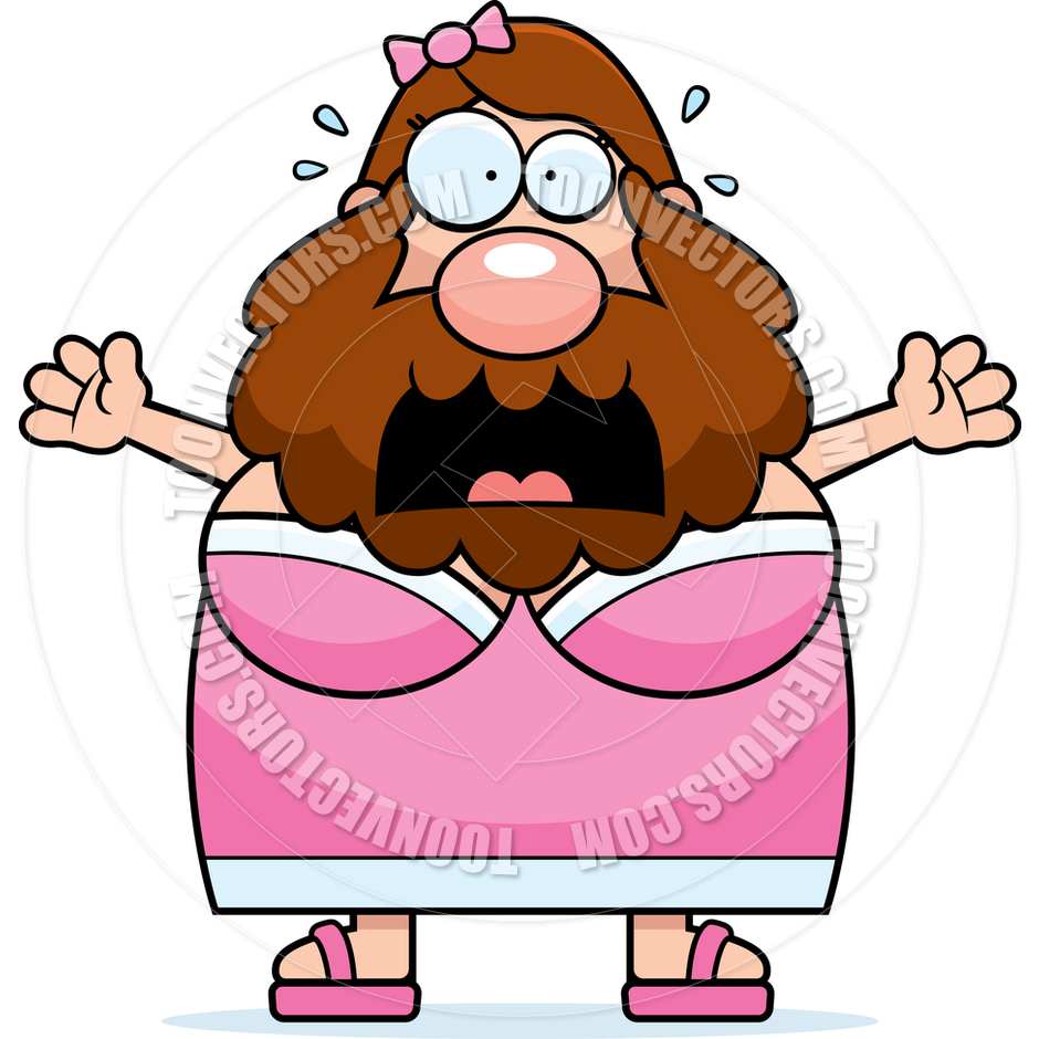 Cartoon Bearded Lady Scared By Cory Thoman   Toon Vectors Eps  124741