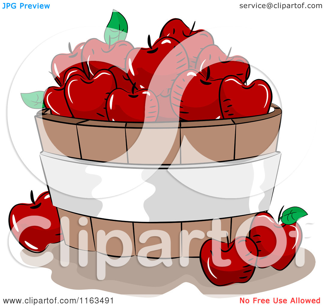 Cartoon Of A Bushel Of Red Apples   Royalty Free Vector Clipart By Bnp    