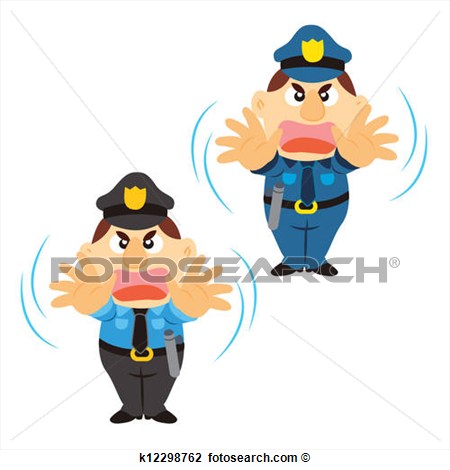 Clipart   Funny Cartoon Policeman Two Colors  Fotosearch   Search