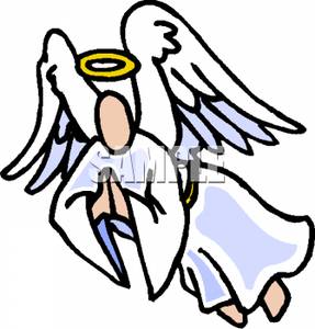 Clipart Image Of A Praying Angel Flying