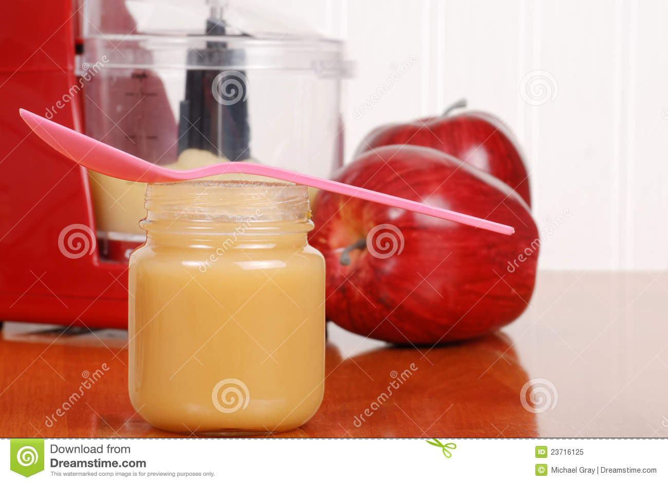 Closeup Homemade Baby Apple Sauce Royalty Free Stock Photo   Image