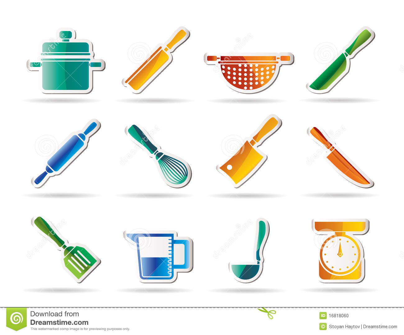 Cooking Equipment And Tools Icons Stock Photo   Image  16818060