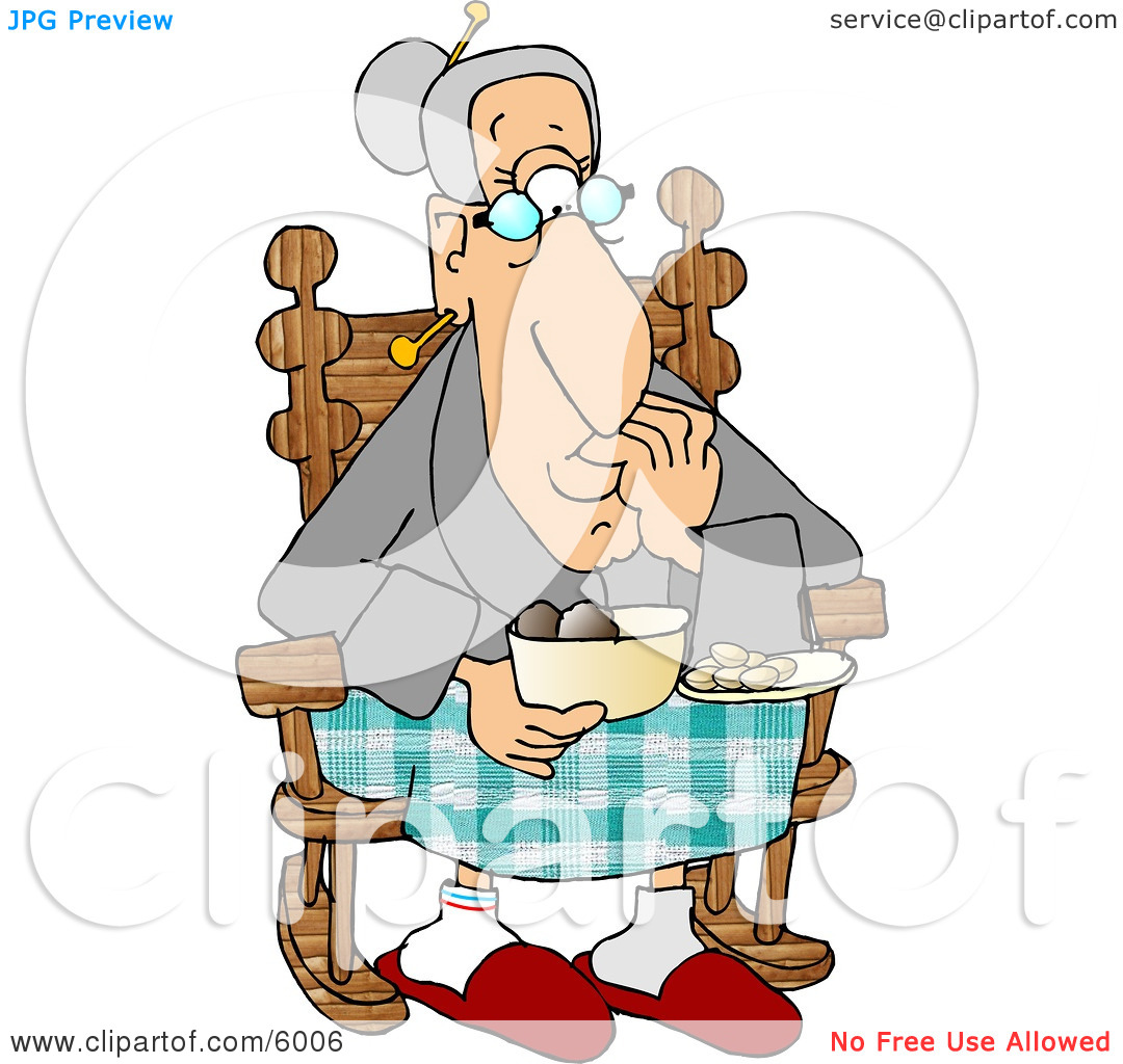 Eating Food In Her Rocking Chair Clipart Picture By Djart  6006