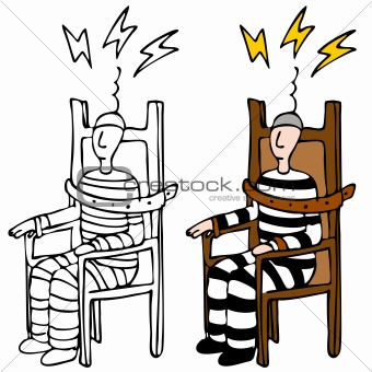 Image Description  An Image Of A Man In An Electric Chair