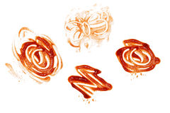 Ketchup Spill Stain Mucky White Background Stock Image