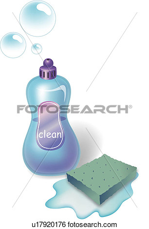 Kitchen Cleaning Water Object View Large Clip Art Graphic