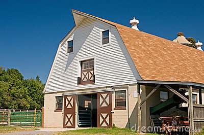 Of A Classic Country Barn On A Small Dairy Farm  Gambrel Style Barn