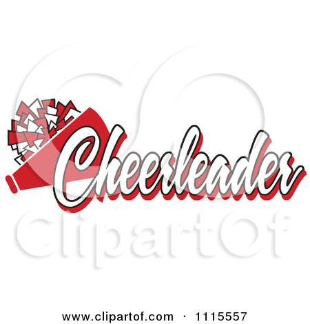 Red Cheerleader Text With A Pom Pom And Megaphone