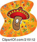 Rf Clipart Illustration Of A Mexican Jumping Bean Wearing A Sombrero