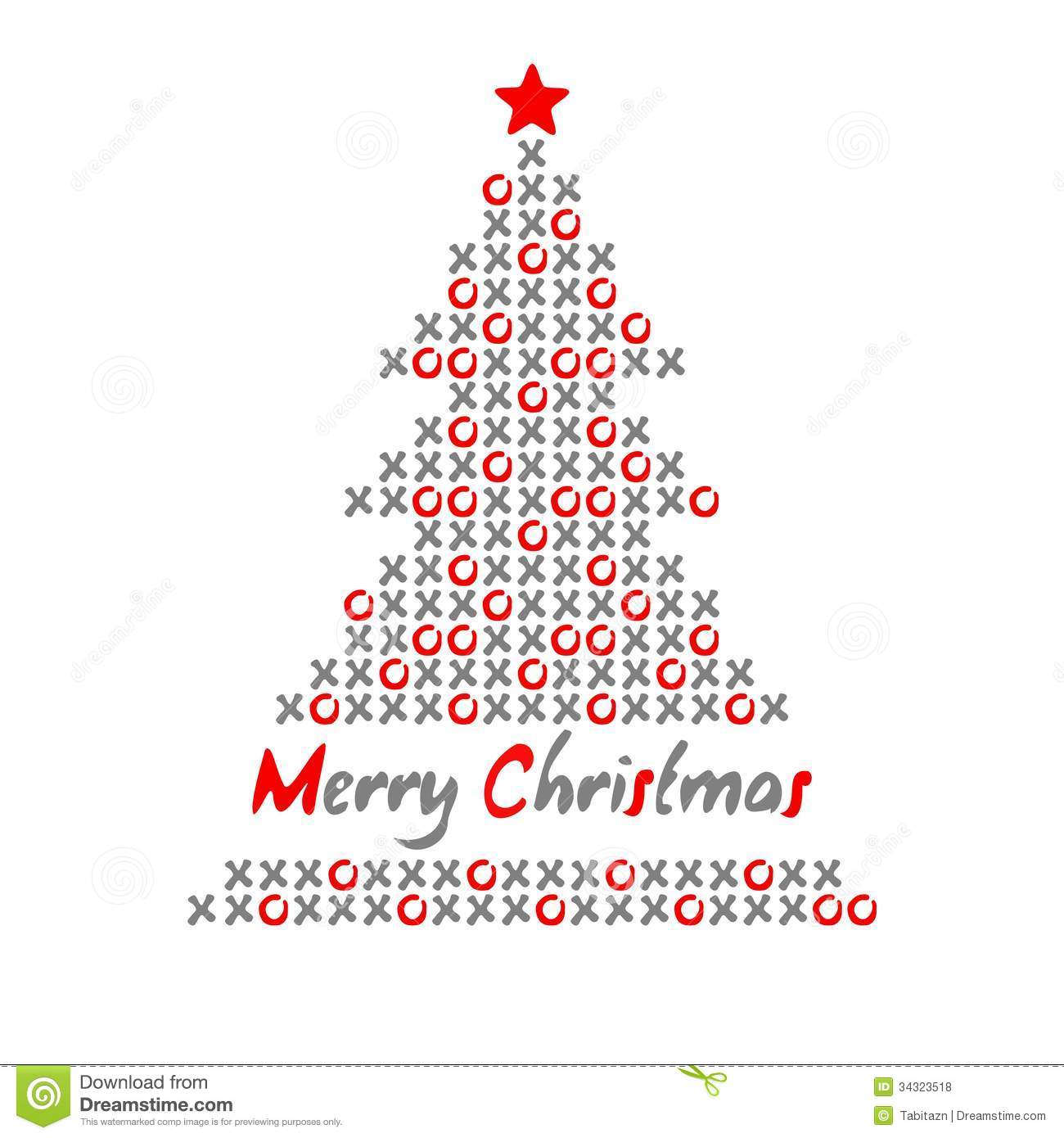 Royalty Free Stock Photos  Modern Christmas Tree Card With Noughts And