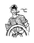 Sailor At The Helm Retro Clipart Illustration 101943526 Jpg