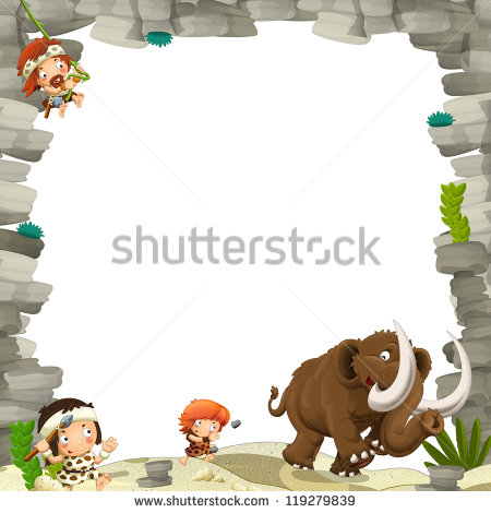 The Stone Age Border   Illustration For The Children   119279839