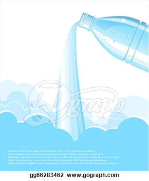 Water Background Vector Bottle And Dropes Decoration For Text  Clipart