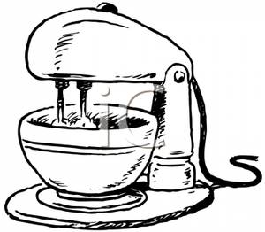 Black And White Stand Mixer Clipart Image