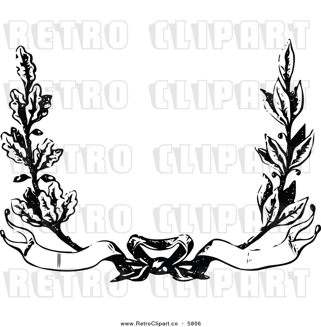Black And White Wreath Clip Art