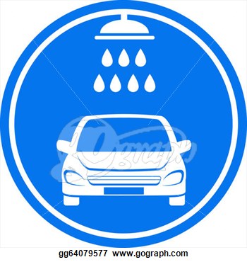 Blue Car Wash Icon With Shower And Water Drop Clip Art Gg64079577