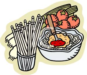 Bowl Of Spaghetti   Royalty Free Clipart Picture
