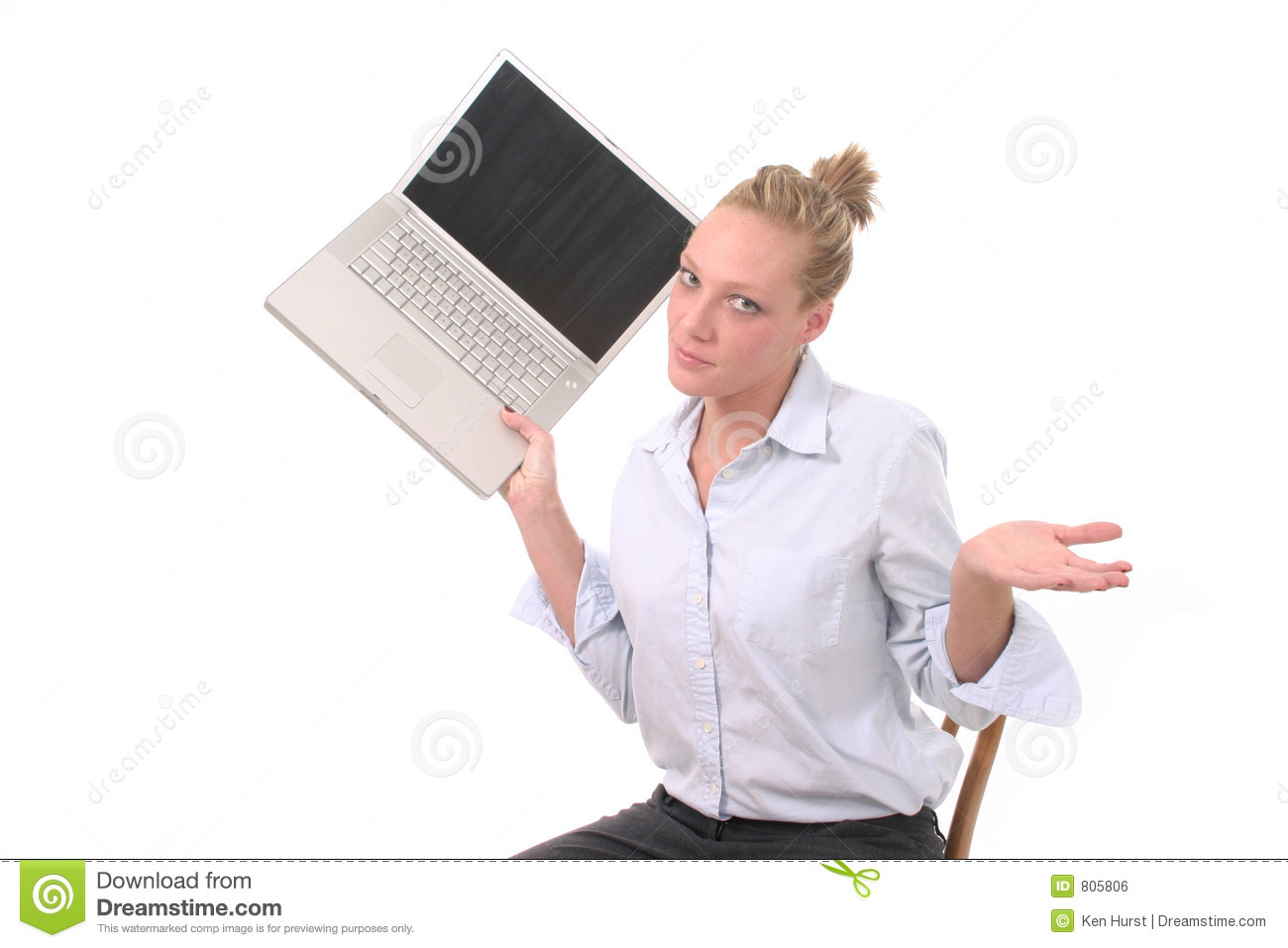 Business Woman Throwing Laptop 3 Royalty Free Stock Image   Image