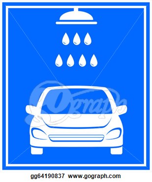 Car Washing And Shower With Water Droplet Clipart Illustrations