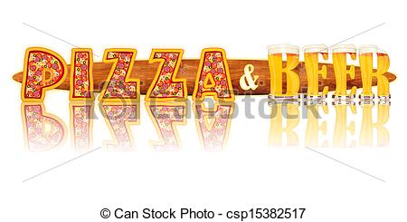 Clipart Of Beer Alphabet Pizza And Beer   Very Detailed